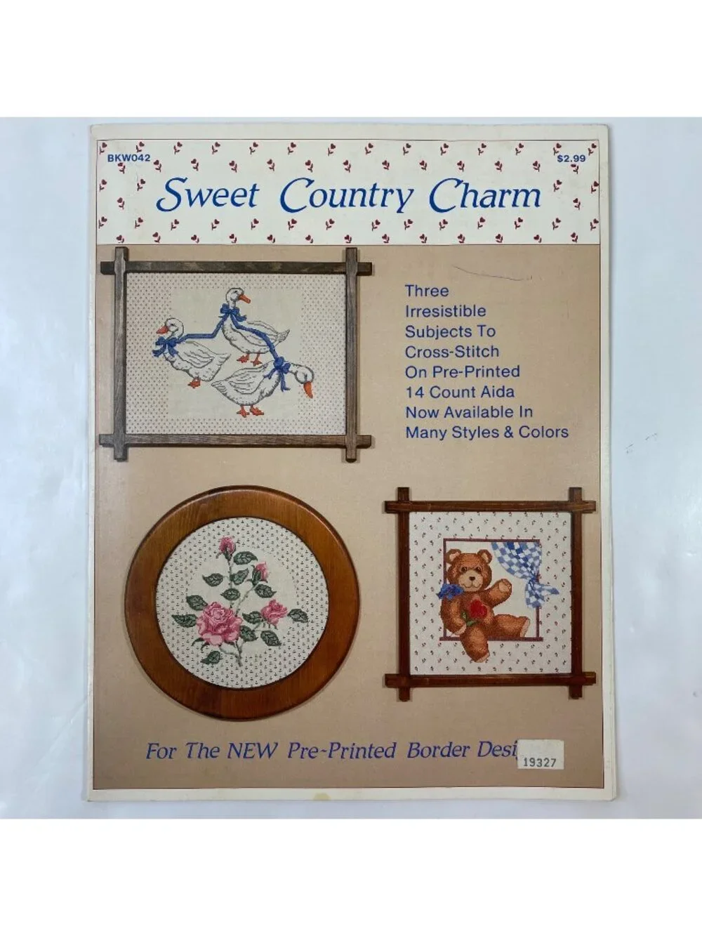 Sweet Country Charm Cross-Stitch Three Patterns Instruction Booklet Pre-Printed